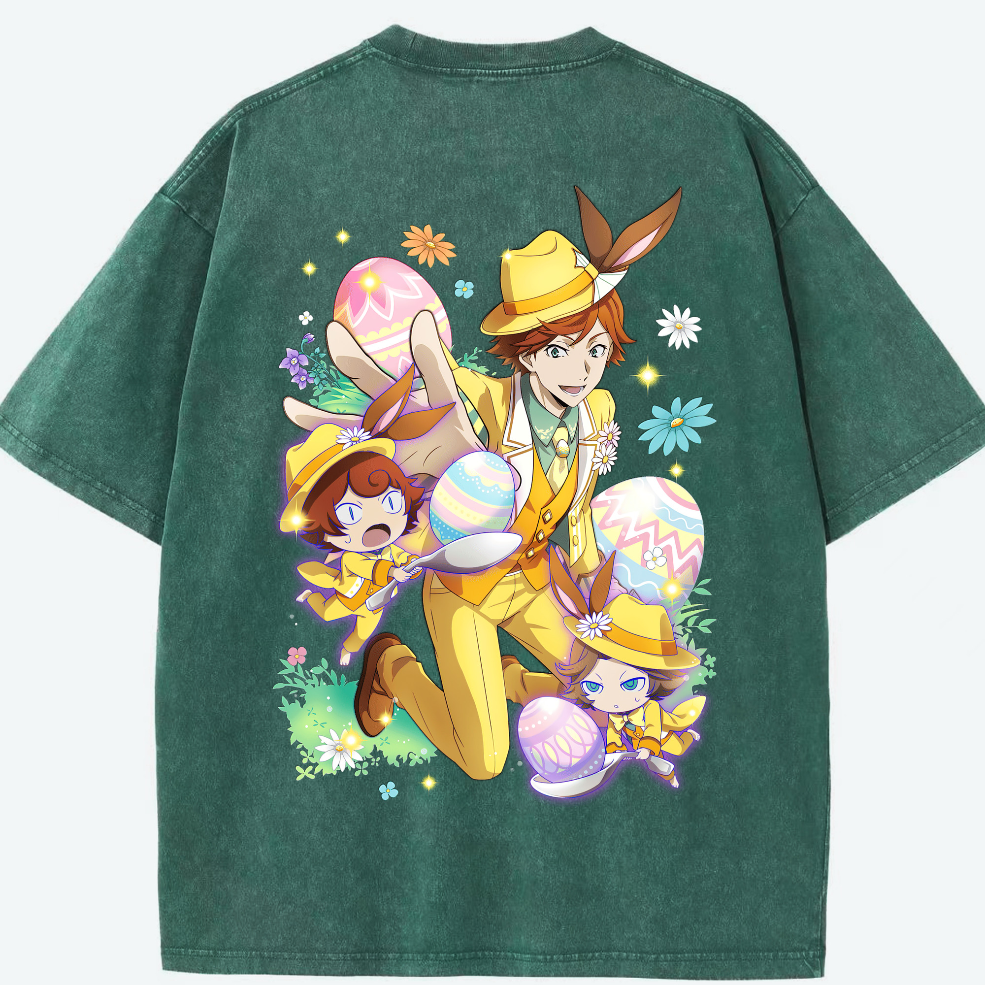 （画像用） 文豪ストレイドッグス Bungo Stray Dogs 綿100% ヴィンテージ風 半袖Tシャツ（背面プリント）